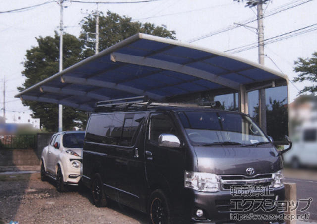 埼玉県熊谷市ののカーポート プレシオスポート 縦連棟 積雪〜20cm対応+サイドパネル 1段 施工例