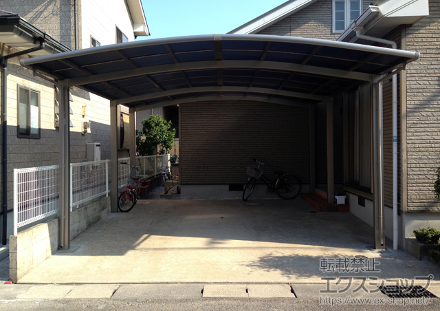 宮崎県宮崎市のLIXIL リクシル（トステム）のカーポート カーブポートシグマIII ワイド 積雪〜20cm対応 施工例