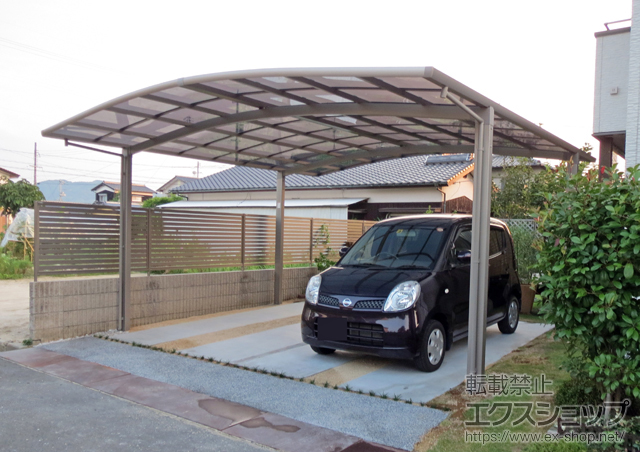 山口県熊毛郡平生町のLIXIL リクシル（トステム）のカーポート カーブポートシグマIII ワイド 積雪〜20cm対応 施工例