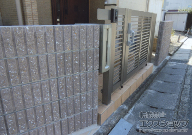 京都府京都市のの門扉 アーキスライドA型 開き戸付 施工例