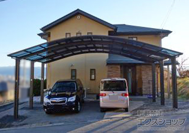 長野県諏訪郡下諏訪町のLIXIL リクシル（トステム）のカーポート リベルポートシグマIII 1500 3台用 積雪〜50cm対応 施工例
