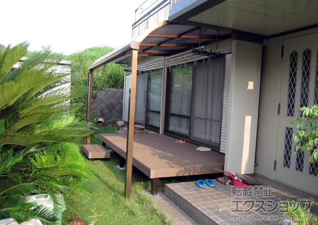 神奈川県秦野市ののウッドデッキ リウッドデッキ 200＋独立式ステップ 2型 施工例