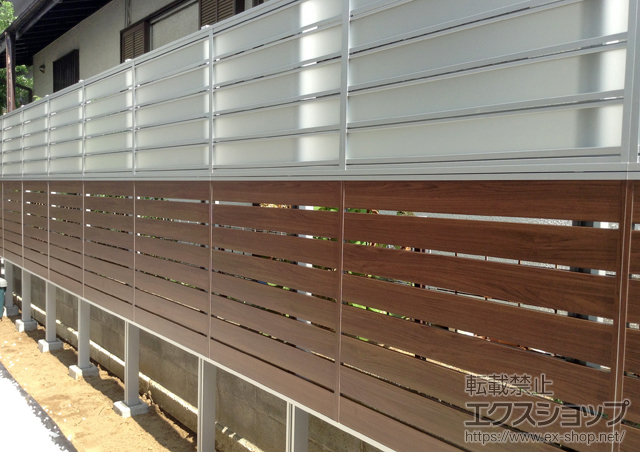 神奈川県横浜市ののフェンス・柵 ジオーナフェンス YS型/ＬＰ型採光パネル 多段柱施工 施工例