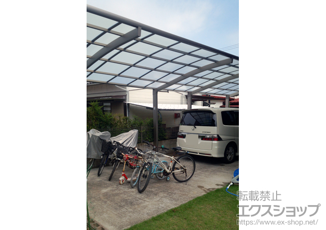宮崎県宮崎市のLIXIL リクシル（トステム）のカーポート カーブポートシグマIII 縦連棟 積雪〜20cm対応 施工例