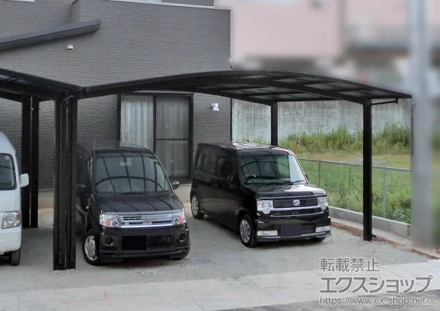 福岡県飯塚市のLIXIL リクシル（トステム）のカーポート カーブポートシグマIII ワイド 積雪～20cm対応 施工例