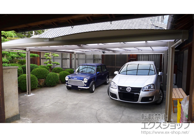 和歌山県紀の川市ののサイクルポート・駐輪場 キューブポートプラス ワイド 積雪〜20cm対応 施工例