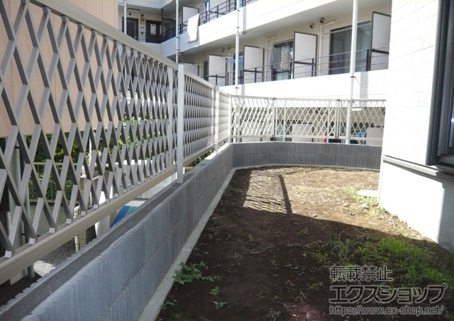 神奈川県川崎市ののフェンス・柵 エクスラインフェンス4型 自由柱 施工例