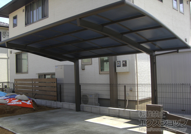 千葉県旭市のLIXIL リクシル（トステム）のカーポート カーブポートシグマIII 積雪〜20cm対応 施工例