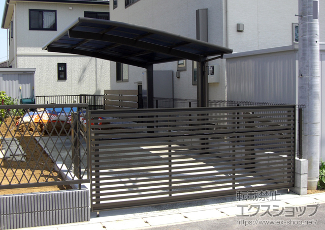 千葉県旭市ののカーゲート オーバードアS3型 手動式 施工例