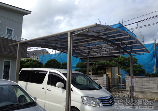 宮城県仙台市のLIXIL リクシル（トステム）のカーポート カーブポートシグマIII ワイド 積雪〜20cm対応 施工例