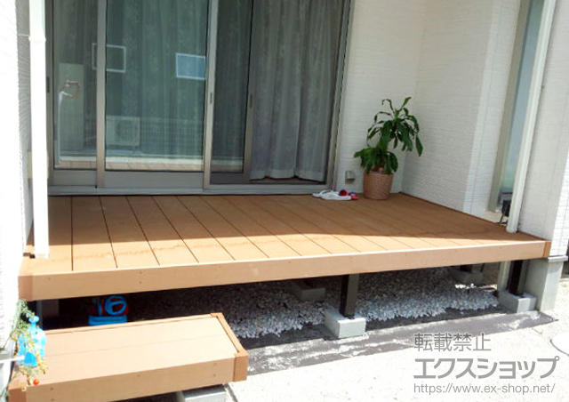 愛知県知多郡阿久比町ののウッドデッキ リウッドデッキ 200+独立式リウッドステップ2型 施工例