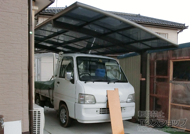 宮城県気仙沼市のLIXIL リクシル（トステム）のカーポート カーブポートシグマIII 積雪〜20cm対応 施工例