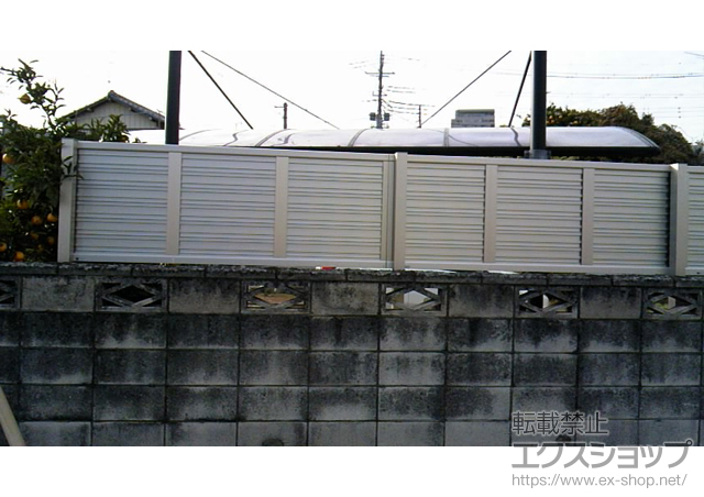 群馬県館林市ののフェンス・柵 エクスラインフェンス7型 自由柱施工 施工例