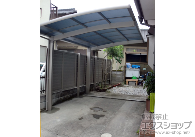 岡山県倉敷市のLIXIL リクシル（トステム）のカーポート カーブポートシグマIII 積雪〜20cm対応 施工例