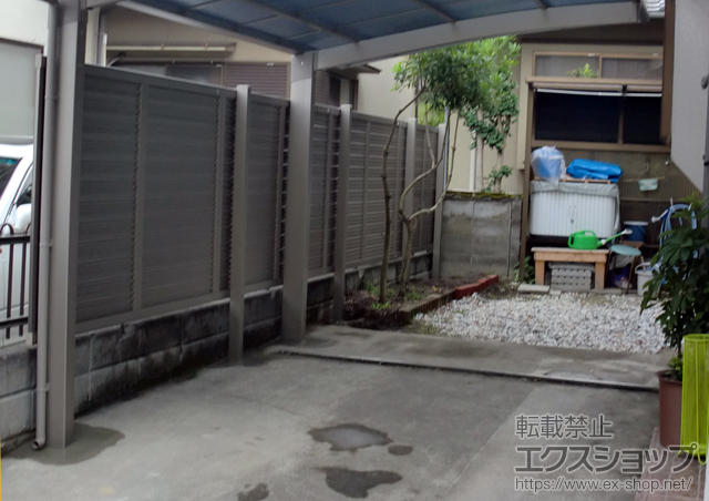 岡山県倉敷市ののフェンス・柵 ハイスクリーンフェンスA型 多段柱仕様 施工例