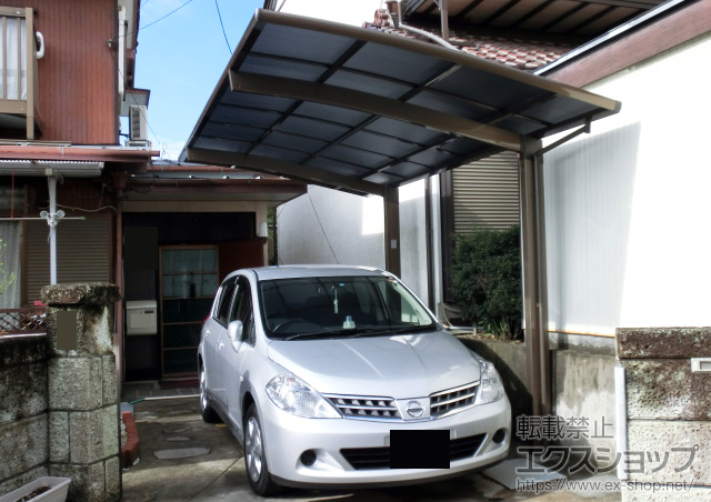 岐阜県各務原市のLIXIL リクシル（トステム）のカーポート カーブポートシグマIII 積雪〜20cm対応 施工例