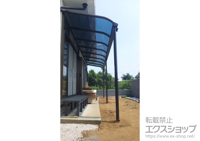 茨城県下妻市ののテラス屋根 プレシオステラス R型 テラスタイプ 連棟　積雪〜20cm対応 施工例