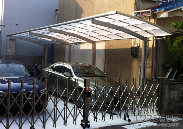 京都府宇治市ののカーポート プレシオスポート 縦連棟 積雪〜20cm対応 施工例
