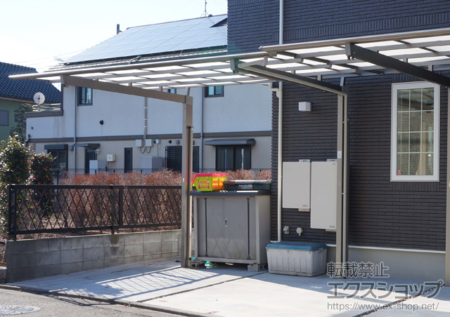 神奈川県相模原市ののカーポート マイリッシュ 前下がり 積雪〜20cm対応 ＜逆勾配＞＋サポートセット(着脱式) H28 2本入り 施工例