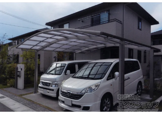 兵庫県三木市のYKKAPのカーポート レイナツインポートグラン　積雪～20cm対応 施工例