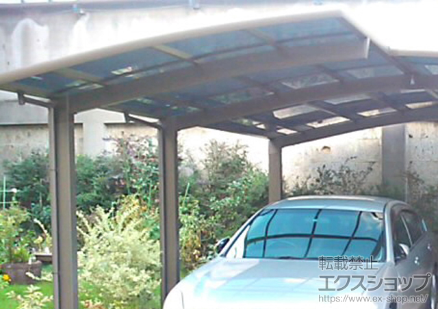 栃木県宇都宮市のLIXIL リクシル（トステム）のカーポート カーブポートシグマIII 延長 積雪〜20cm対応 施工例
