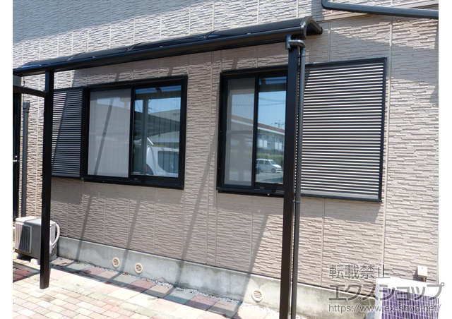 熊本県熊本市ののテラス屋根 プレシオステラス R型 テラスタイプ 単体 積雪〜20cm対応 施工例