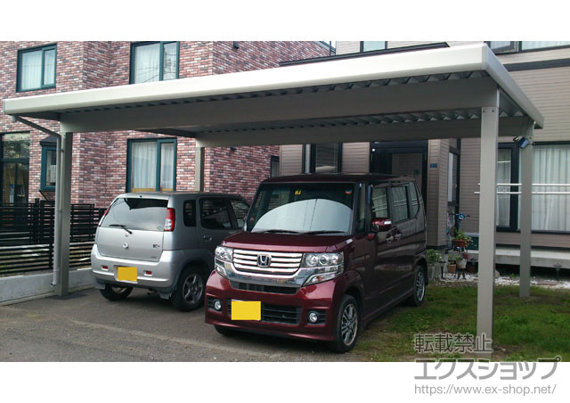 北海道札幌市ののカーポート ジーポートneo 積雪100cmＡタイプ 2台用 4本柱 積雪〜100cm対応 施工例