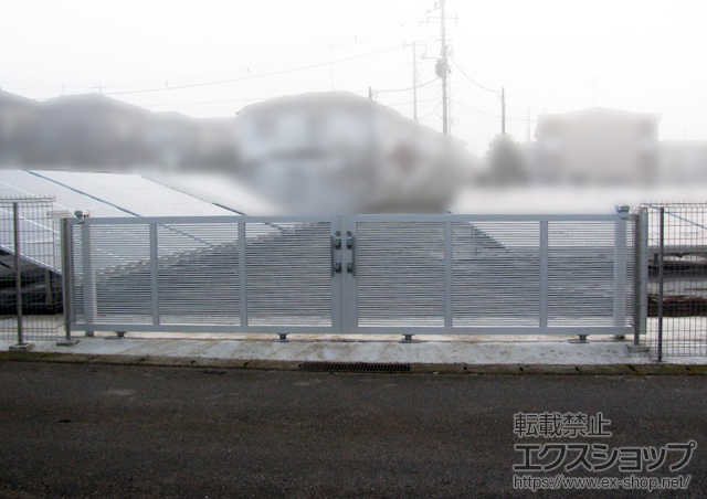 茨城県稲敷郡阿見町ののカーゲート エススライドA型 両引きタイプ 施工例