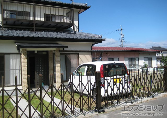 長野県上田市ののカーゲート トリップゲート PB型 ノンレール 両開き 施工例