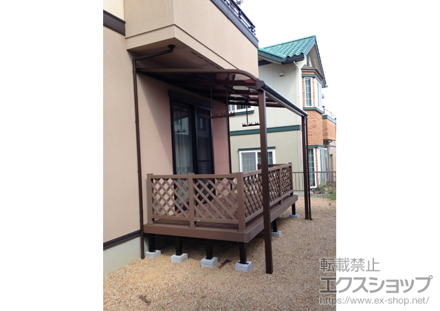 三重県桑名市ののテラス屋根 ヴェクターテラス R型 テラスタイプ 単体 積雪〜20cm対応＋ヴェクターテラス 吊下げ物干し 標準 2本入 施工例