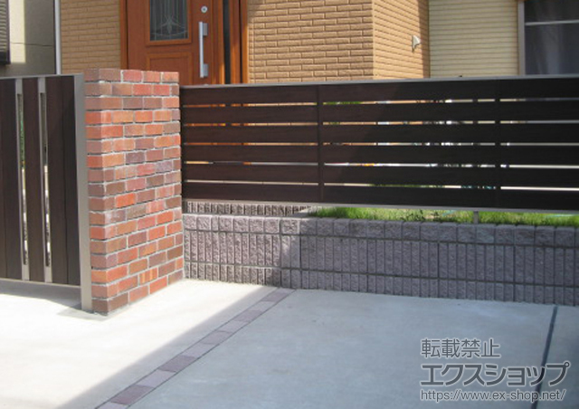 千葉県鎌ケ谷市ののフェンス・柵 ジオーナフェンス YS型 マテリアルカラー フリーポールタイプ 施工例