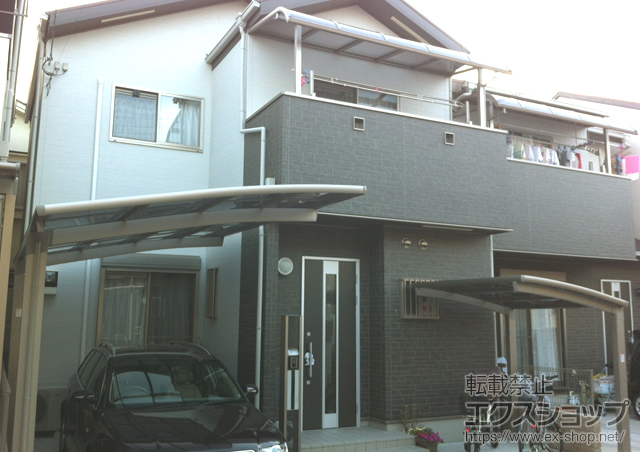 京都府京都市のLIXIL リクシル（トステム）のサイクルポート・駐輪場 カーブパークシグマIII オープンタイプ 施工例