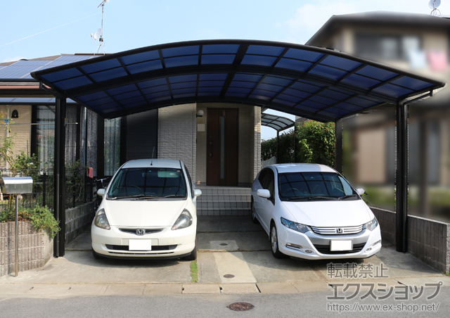 福岡県大牟田市ののカーポート レイナツインポートグラン　積雪〜20cm対応＋柱カバー(小) 2枚入り 施工例