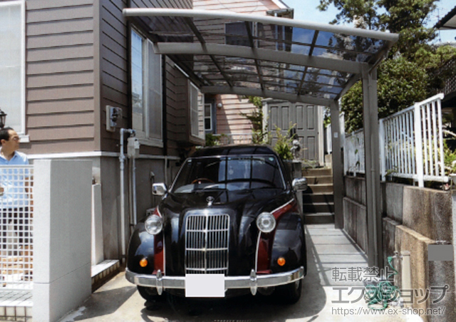 福岡県福岡市のLIXIL リクシル（トステム）のカーポート カーブポートシグマIII 積雪〜20cm対応 施工例