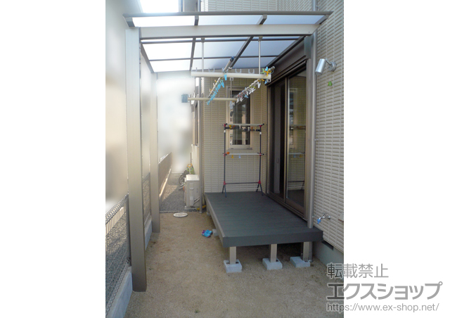 兵庫県加古郡稲美町ののサイクルポート・駐輪場 アーキフィット ミニ 積雪〜20cm対応+ライザーテラスII 吊り下げ物干し ワイド 標準 2本入 施工例