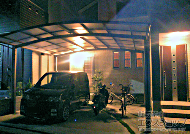 大阪府東大阪市のLIXIL リクシル（トステム）のカーポート カーブポートシグマIII ワイド 積雪〜20cm対応 施工例