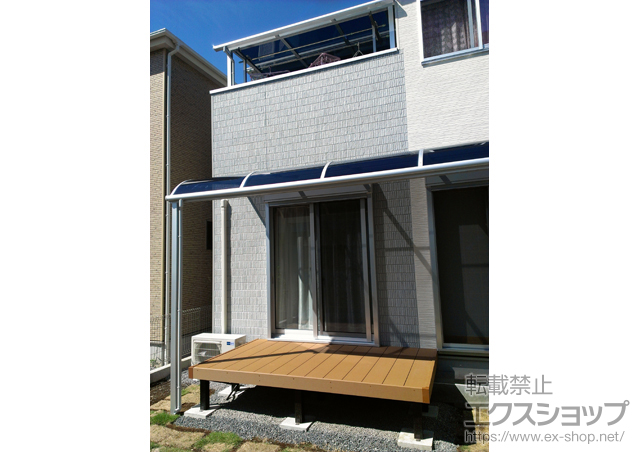 静岡県伊豆の国市のLIXIL リクシル（トステム）のバルコニー・ベランダ屋根 ライザーテラスII R型 屋根タイプ 単体 積雪〜20cm対応 施工例