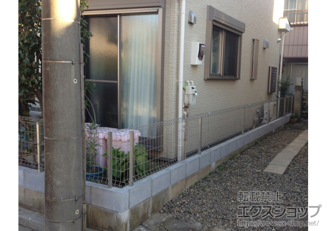 神奈川県横浜市ののフェンス・柵 イーネットフェンス1F型 自由柱タイプ 施工例