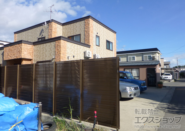 青森県青森市ののフェンス・柵 ハイスクリーンフェンスA型 フリーポールタイプ 施工例