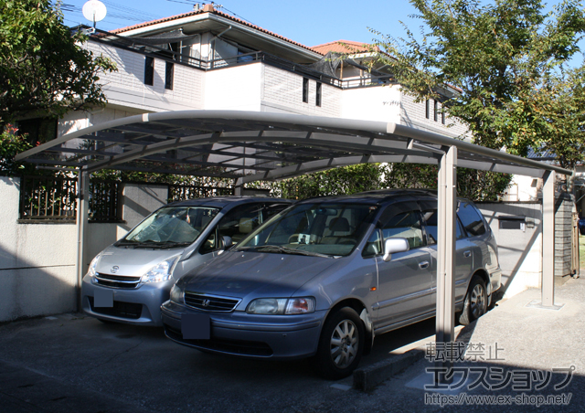 大分県豊後大野市のLIXIL リクシル（トステム）のカーポート カーブポートシグマIII ワイド 積雪〜20cm対応 施工例