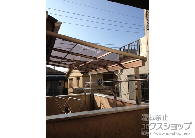 埼玉県所沢市のLIXIL リクシル（トステム）のバルコニー・ベランダ屋根 パワーアルファ F型 屋根タイプ 単体 積雪〜30cm対応 施工例