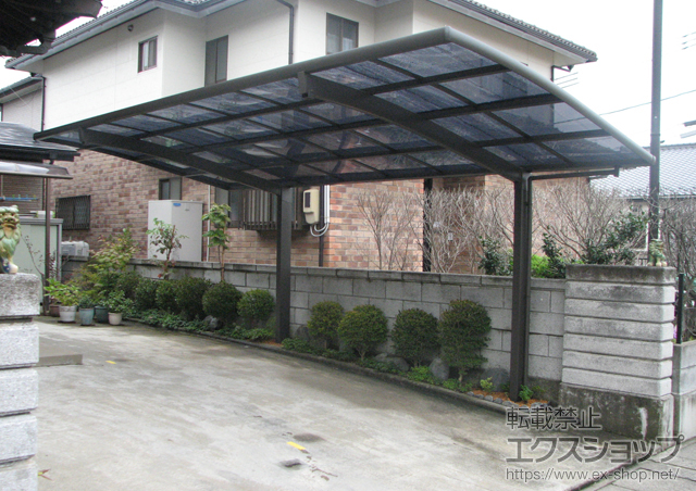 宮城県東松島市のLIXIL リクシル（トステム）のカーポート カーブポートシグマIII 積雪〜20cm対応 施工例