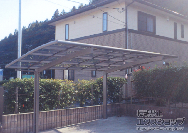 宮城県本吉郡南三陸町のLIXIL リクシル（トステム）のカーポート カーブポートシグマIII 積雪〜20cm対応 施工例