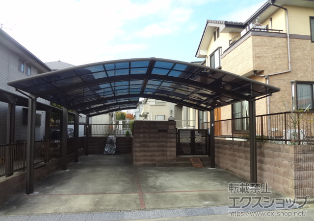 千葉県印旛郡栄町のLIXIL リクシル（トステム）のカーポート カーブポートシグマIII M合掌 積雪〜20cm対応 施工例