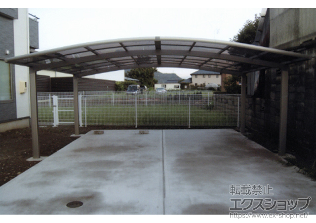 長野県埴科郡坂城町のLIXIL リクシル（トステム）のカーポート カーブポートシグマIII ワイド 積雪〜20cm対応 施工例