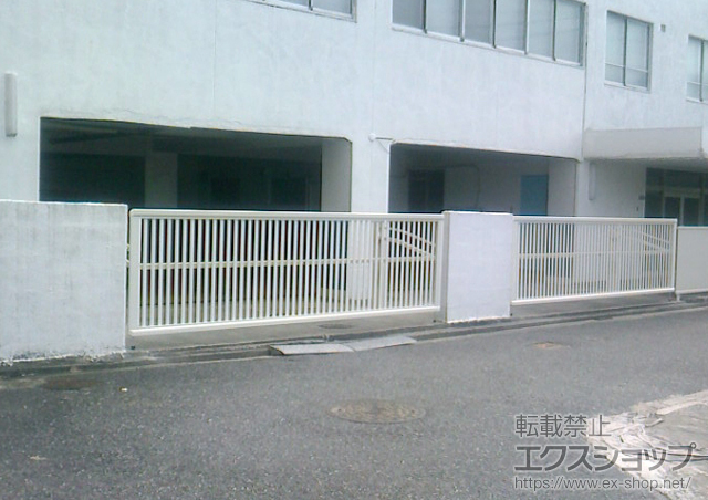 広島県広島市ののカーゲート エクスラインアップゲート ワイド6型 手動式 施工例