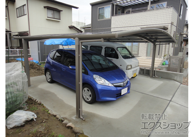 宮城県仙台市のLIXIL リクシル（トステム）のカーポート カーブポートシグマIII ワイド 積雪〜20cm対応 施工例