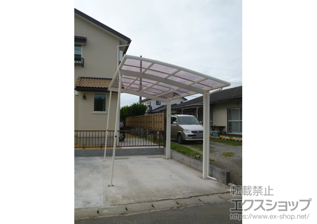 宮城県仙台市のLIXIL リクシル（トステム）のカーポート カーブポートシグマIII 積雪〜20cm対応+着脱式サポート ロング柱23用 施工例