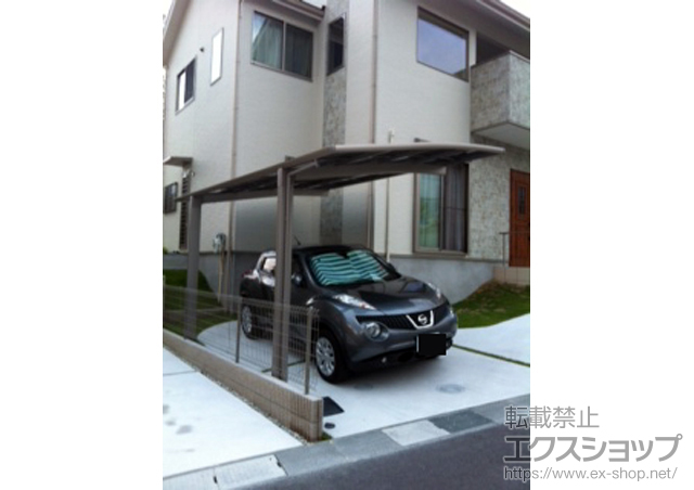 奈良県生駒市のLIXIL リクシル（トステム）のカーポート カーブポートシグマIII 積雪〜20cm対応 施工例