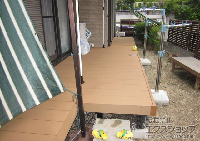 大阪府高槻市ののウッドデッキ リウッドデッキ200 異型 施工例